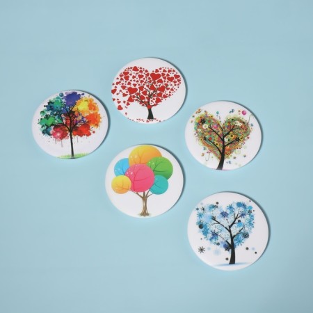 Folding mirror "Trees", D = 7.5 cm, with an increase, Mix drawing-2