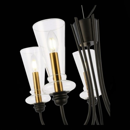 Suspended EVOLUCE lamp. Sle112403-05. Rammo. 5x40 watts, E14, 54x54x44 cm, black color-5