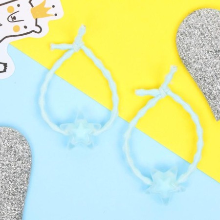Hair elastic band "Cuckus" (set 2 pcs) stars, 3 cm, mix-2