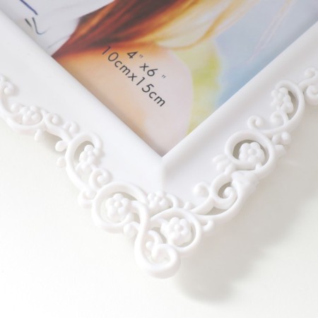 Photo frame plastic 10x15 cm "Small flowers" white 19.2x14.5 cm-2