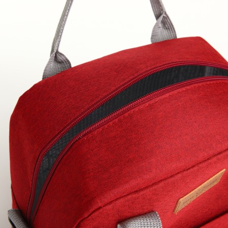 A thermosuma with a zipper, an outer pocket, 7.8 liters, burgundy color-2