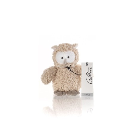 Soft toy Gulliver owl "Lusha", beige color, 18 cm-8