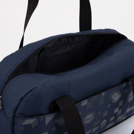 Sports bag with lightning, external pocket, suitcase holder, blue color-2