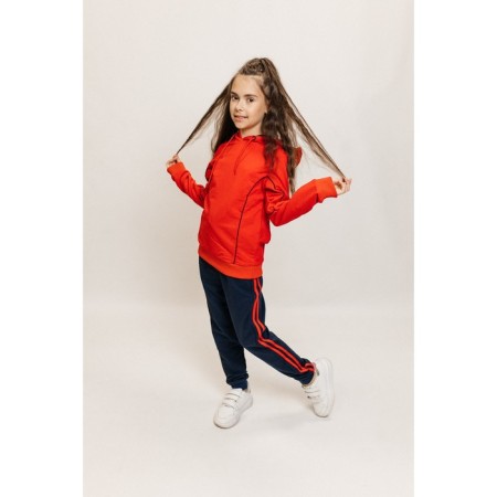 Sports suit for girls ise, height 122-128 cm, red color, blue-3