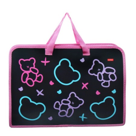 Folder with A4 handles, 340 x 245 x 35 mm, plastic, zipper around, Hatber "My Bear"