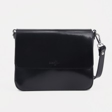 Female bag on a valve, outer pocket, black color