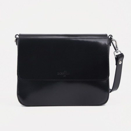 Female bag on a valve, outer pocket, black color