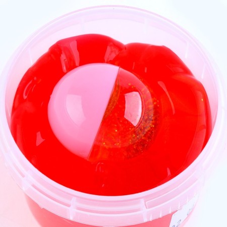 Slime "glass" red with a capsule, gold inside, 90 g in a bank-1
