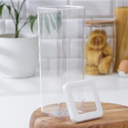 Container for bulk products "Step", 1.9 l, 10 × 10 × 28 cm, white color-1