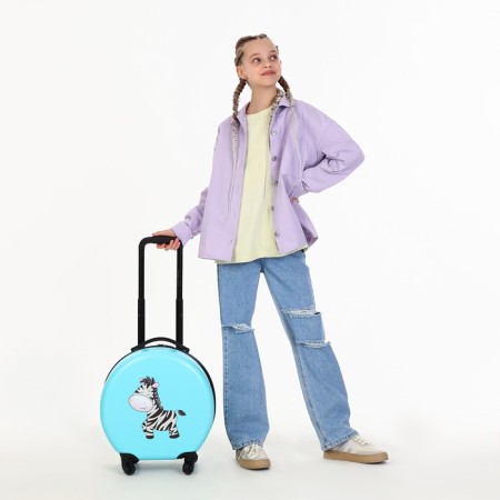 Чемодан детский 28 л (XS), HappyAnt, отдел на молнии, цвет бирюзовый-6