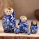 Doll "gzhel", dark blue dress, 5 puppet, 10 cm