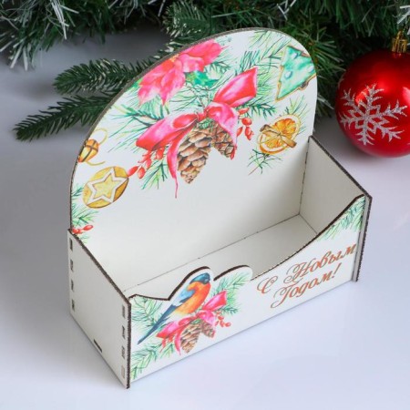 Wooden Kashpo, 18 × 7.3 × 19.5 cm "New Year's. Envelope Snegier", Gift packaging-2