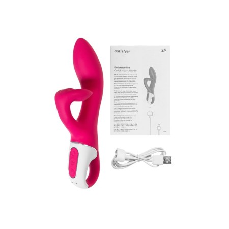Unrealistic vibrator Satiffyer Embrace Me, silicone, red color-12