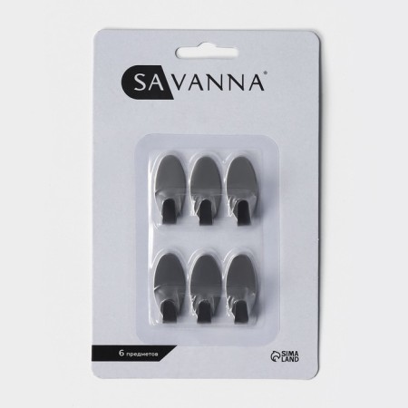 Self -adhesive hooks Savanna "Oval", 6 pcs, metal-4