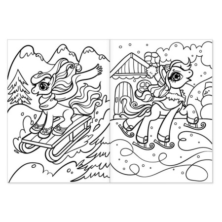 Coloring for girls Set "Pony", 4 pcs. 16 pp., A4 format-2