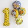 Foil ball 18 "Happy Birthday", Korzhik, three cats, blue color