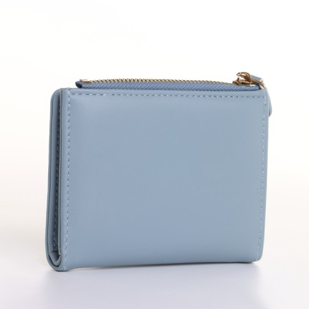 Women's wallet on the button, blue color-1