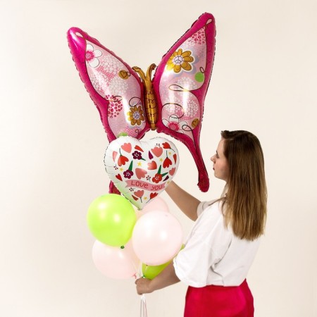 Set of balls "Spring butterfly", foil, latex, 7 pcs.-2