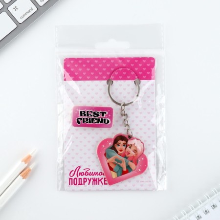 Gift set of "beloved girlfriend" icon + keychain, 6.8 x 10.5 cm.-12