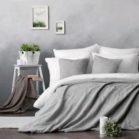 Set "Mika": a coverlet 230 x 250 cm, pillowcases 45 x 45 cm - 2 pcs, gray-1