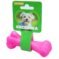 Игрушка "Кость литая" малая Зооник, 11 см, пластикат, розовая