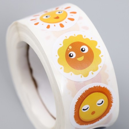 Stick Paper "Sun and Month" D = 2.5 cm 500 pcs in a roll 3x6.5x6.5 cm-3