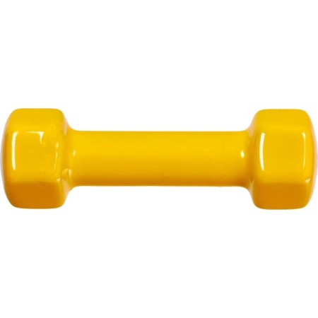 Rubberized dumbbell bradex SF 0533, yellow, 1 kg-2