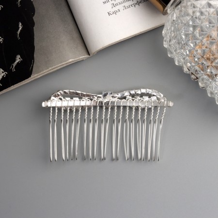 Hair crest "Medea" Bant, 8 × 4 cm, silver-1
