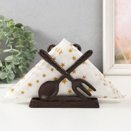 Souvenir of cast iron stand "Spoon and fork" 13.2x6.4x11.5 cm-4