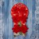 Jewelry decoration "Carved flower" (set of 6 pcs) 7 cm, red