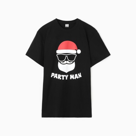 New Year. Men's T-shirt NG "Party Man", Black Color, Rr. 56