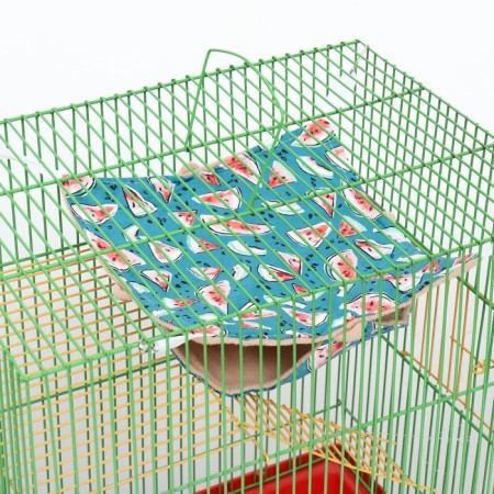 Gamak "suspension" for rodents 23*23 cm, calico, fleece, watermelon-5