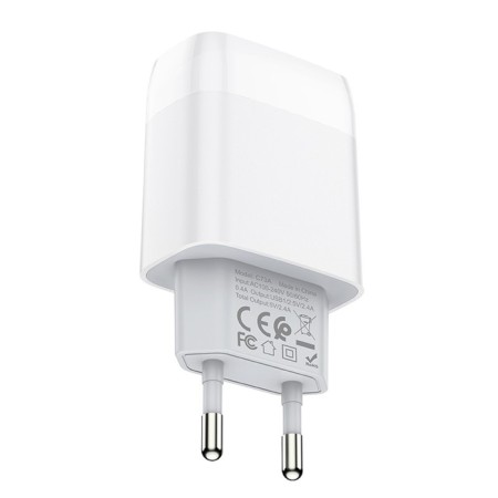 Network charger Hoco C73A, 2 USB, 2.4 A, white-5