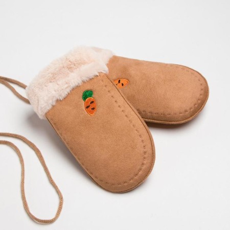 Baby mittens Minaku with embroidery, 18 cm, cent