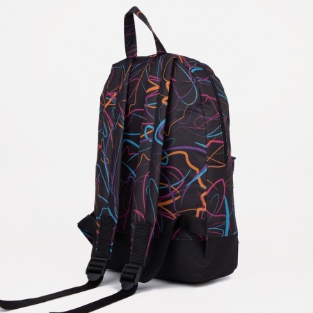 School backpack from lightning textiles, external pocket, “ZFTS”, black color-3
