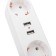 Double Electric linear 16 A with grounding + 2 USB port, 2.4 A, white rexant