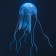 Decor for the Aquarium "Medusa" silicone, with a neon effect, 5 x 5 x 15 cm, blue
