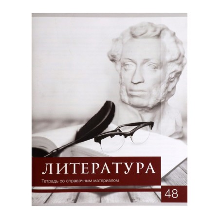 Subject Calligrata "Black-White", 48 sheets in the line of literature, with reference material, cover covered paper, block No. 2, whitewash 75% (gray sheets)