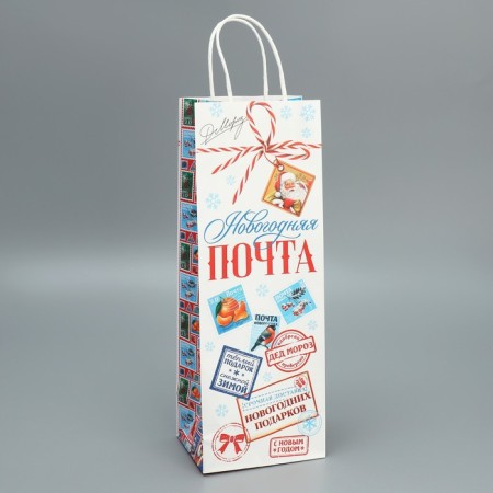 Package for the bottle "New Year's Post", 13 x 36 x 10 cm, New Year-1