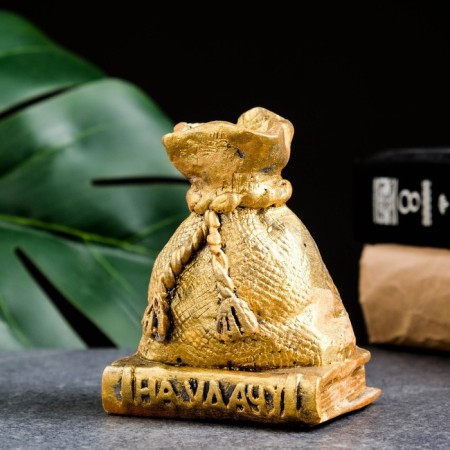 Figure "Bag for good luck" gold, 10x6x7.5cm-3