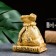 Figure "Bag for good luck" gold, 10x6x7.5cm