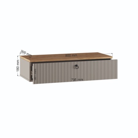 Nick suspended cabinet, 800x300x180, cashmere/oak/beige MDF-1