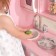 Game kitchen "vintage", pink color with white