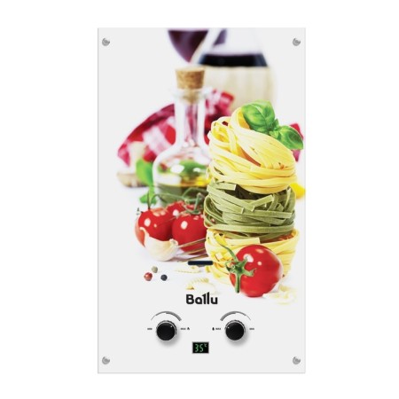 Gas column Ballu Gwh 10 Fiery Glass Pasta, 20 kW, wall, white-1
