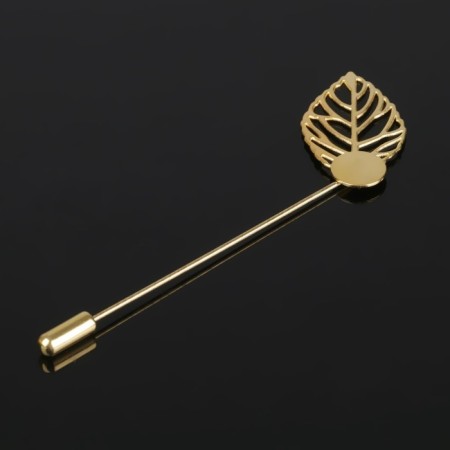 The base "brooch-og" with a sheet (set of 5 pcs.), L = 7 cm, site 0.9 cm, color gold