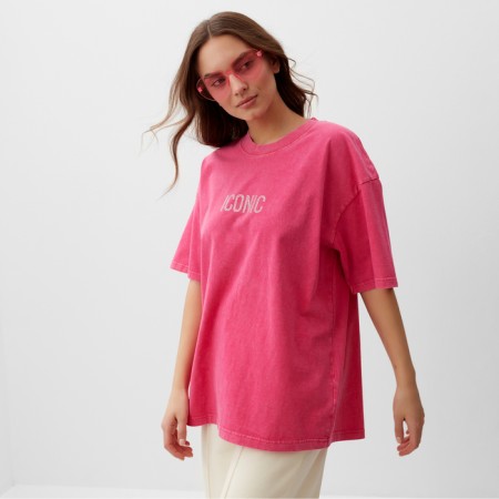 Women's T -shirt Mist icon made of boiled cotton, p. M, pink-2