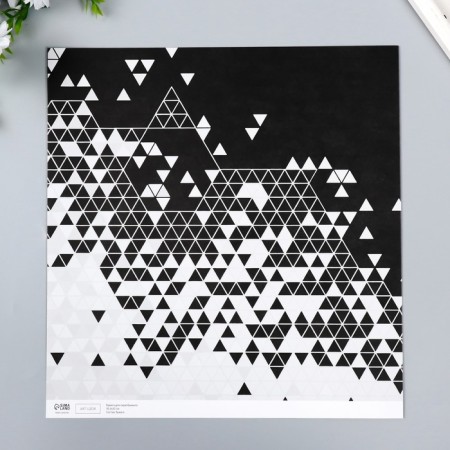 Scrapbooking paper "Triangles in details" density 180 g 30.5x32 cm-3