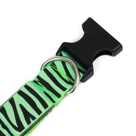 Collar with backlight tiger 3 glow modes Size S, Osh 22-40 x 2.5 cm Green-8