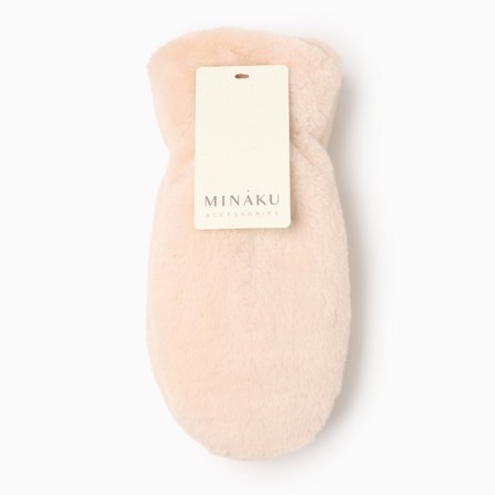 Women's mittens minku, beige color, 26 cm-3