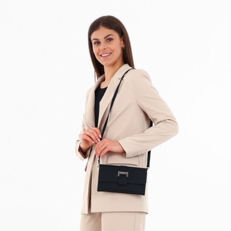 Bag-clate on magnet, long belt, black color-10